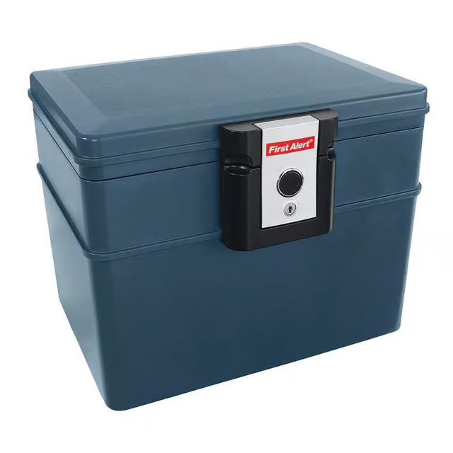 First Alert 0.62 cu. ft. Key Lock Gray File Chest