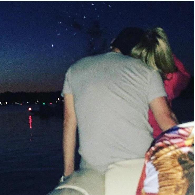 4th of July, when Brett realized his sweatshirts were no longer his in a time of need...even if I had my own.