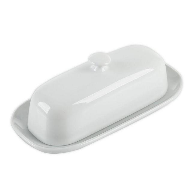 Gibson Our Table Simply White Porcelain Covered Butter Dish