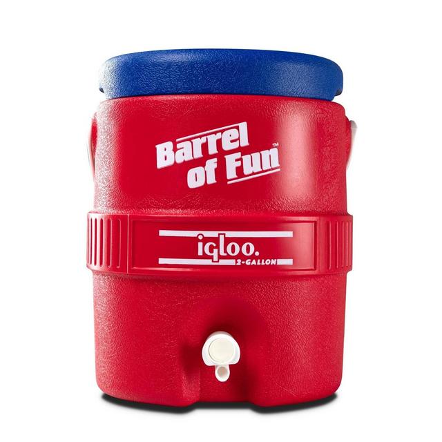 Igloo Barrel of Fun Retro Portable 2 Gallon Beverage Servers - Lobster Red