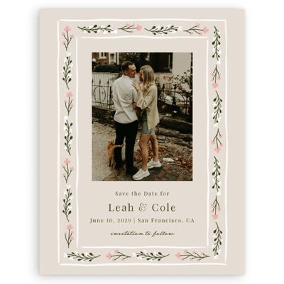 Classic Greige, Beige Wedding Digital Save the Date - Maeva Photo