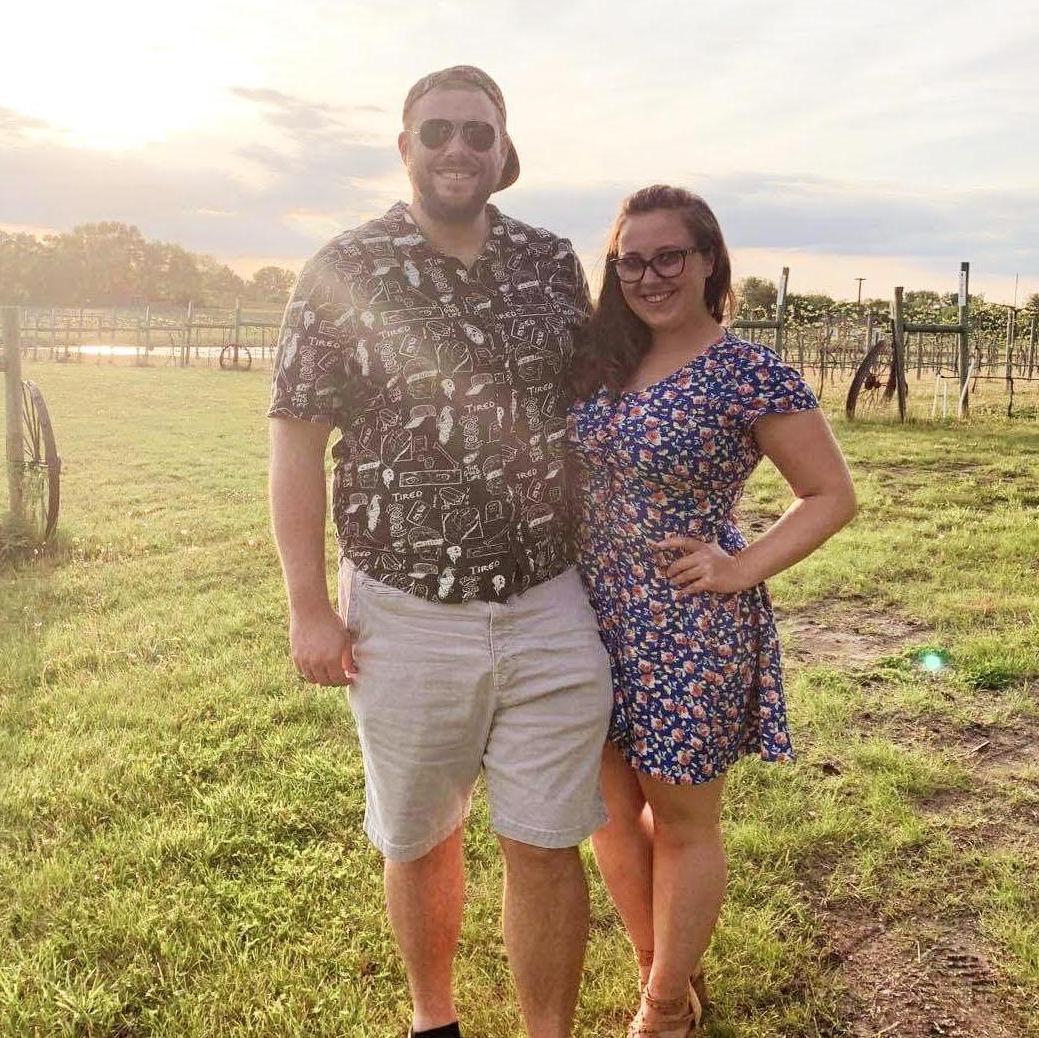 Alt Text: Maeghan and Keiran together at a vineyard