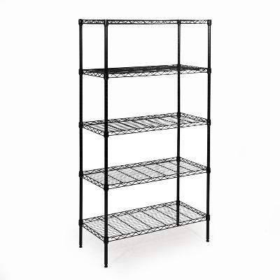 5-Tier Black Epoxy Steel Wire Shelving 14x30x60 – Seville Classics