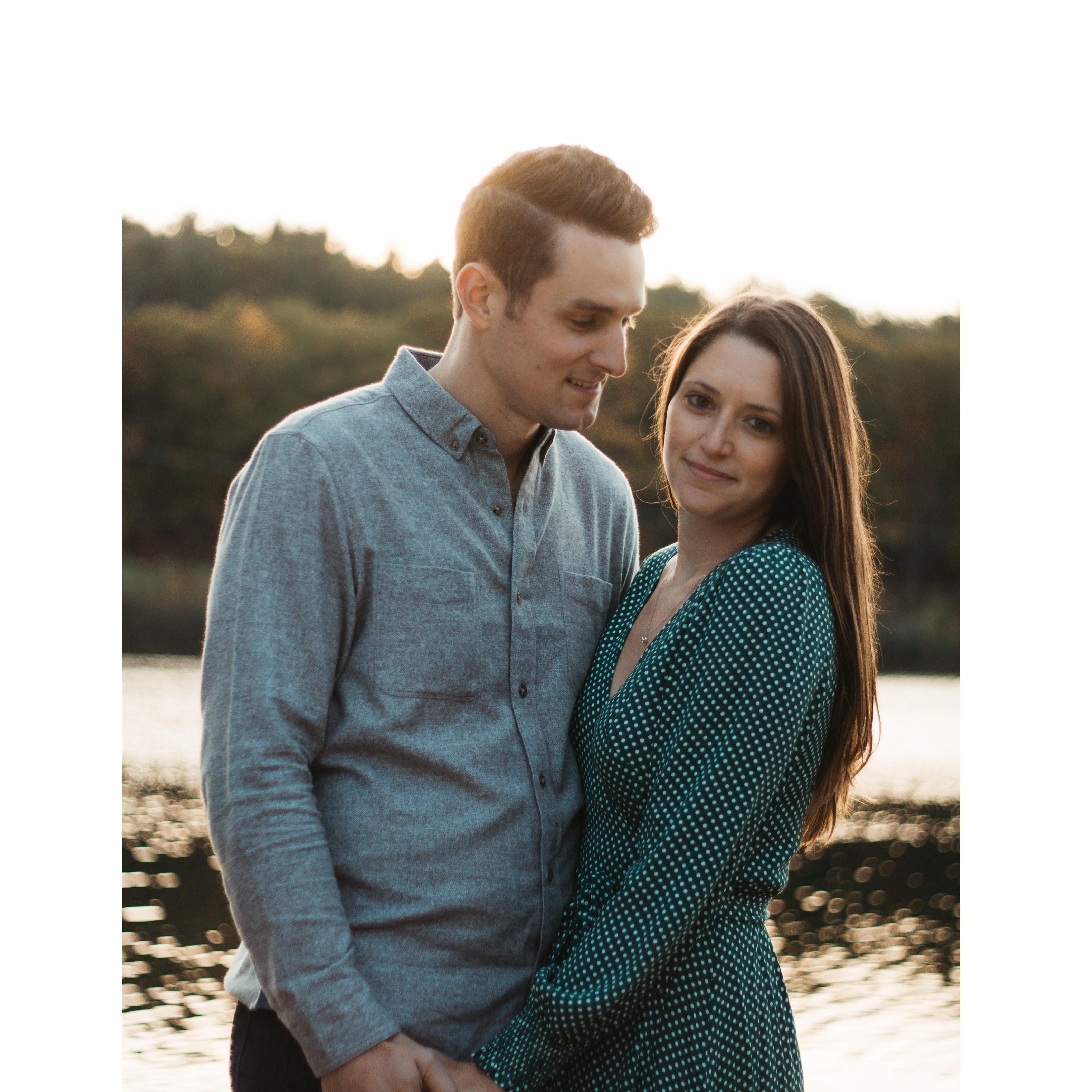 Engagement photos at Old Stone Church in Worcester, MA - the town where we went to medical school! Taken by our super talented bestie, Samantha Martin.