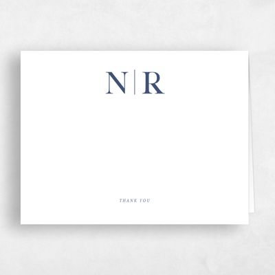 Navy, Blue Wedding Thank You - Holt Type Letterpress