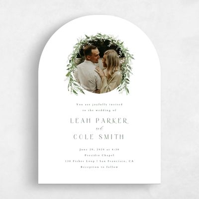 White Arch Wedding Invitation - Zucchero Photo