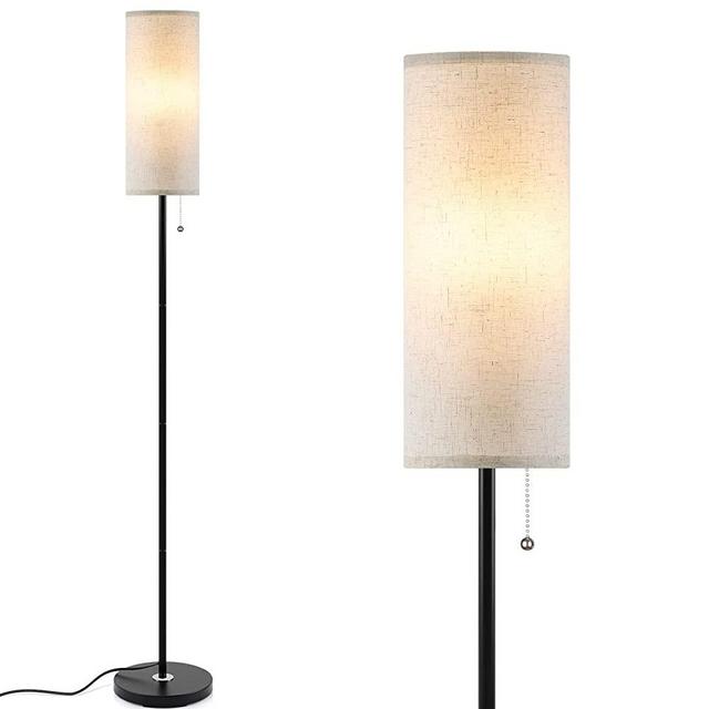 Floor Lamp for Living Room, 3 Color Temperature Modern Standing Lamps, Minimalist Pole Lamp Tall Lamps for Bedroom, Living Room, Office, Kids Room, Reading,Black