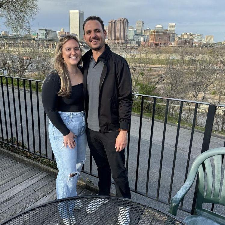 3.26.2024. Daniel and Emily in Richmond, VA for their first travel nurse contract.