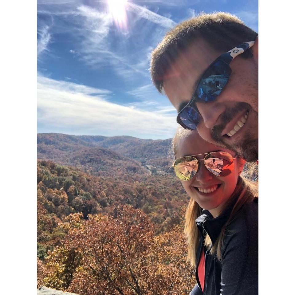 When we have spare time, we love hiking The Pinnacles in Berea, KY.