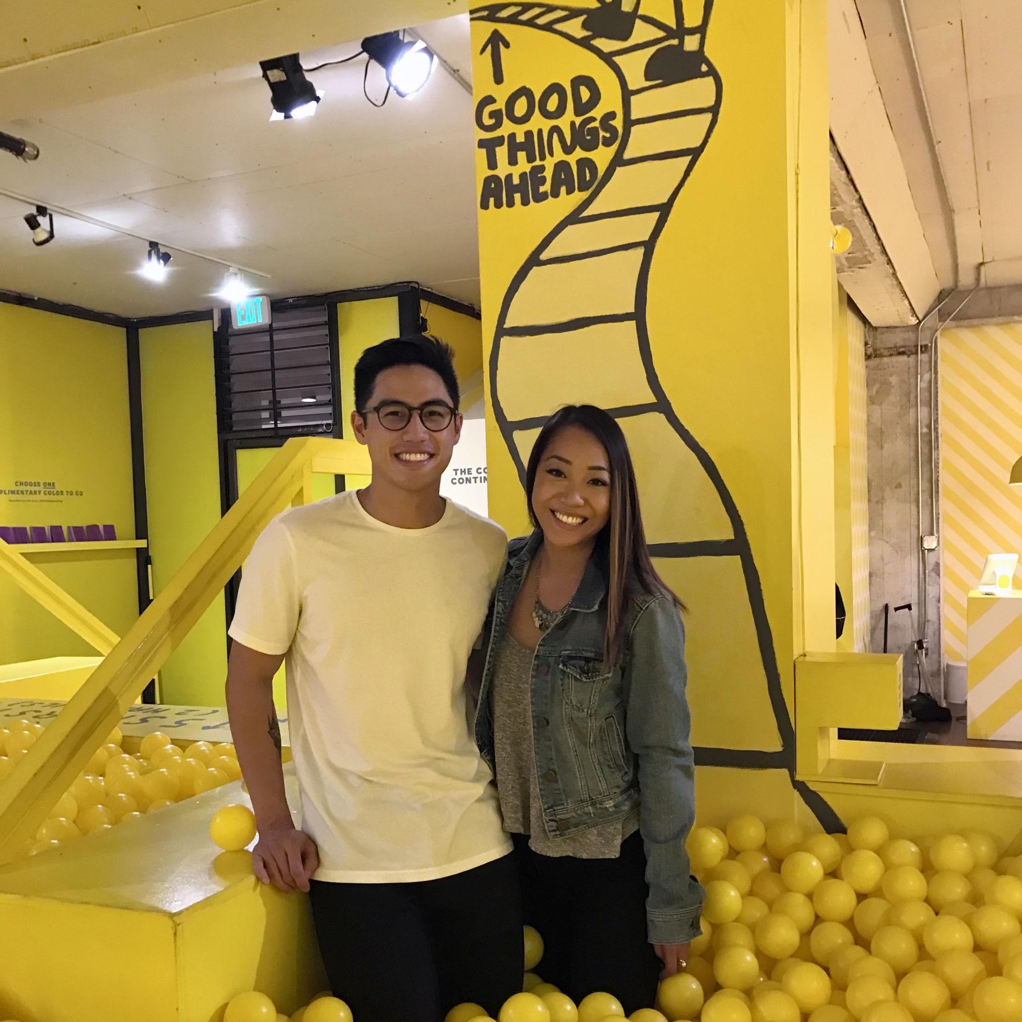 One of our first dates at the museum of ice cream