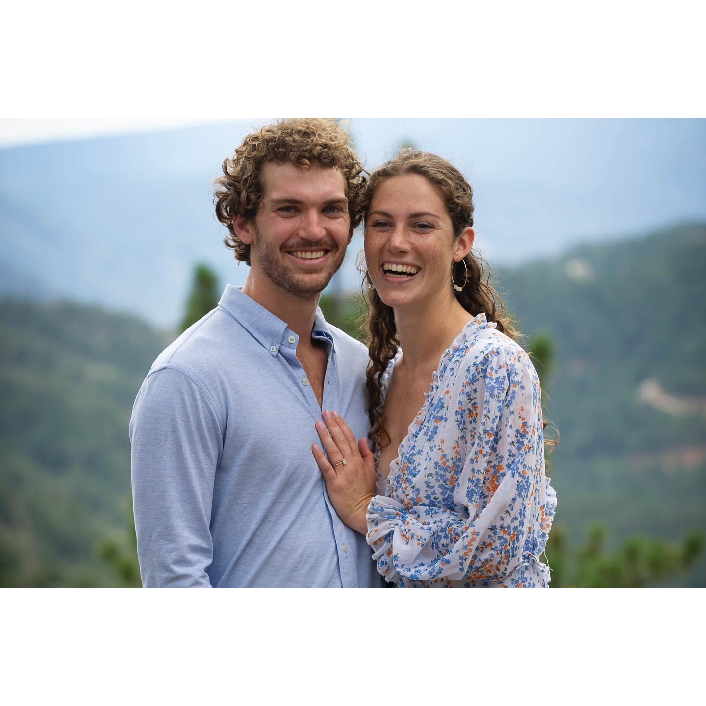 Surprise engagement at the top of our hike in Colorado. Right after the proposal our families popped out of the bushes, we quickly changed and had a little photoshoot.