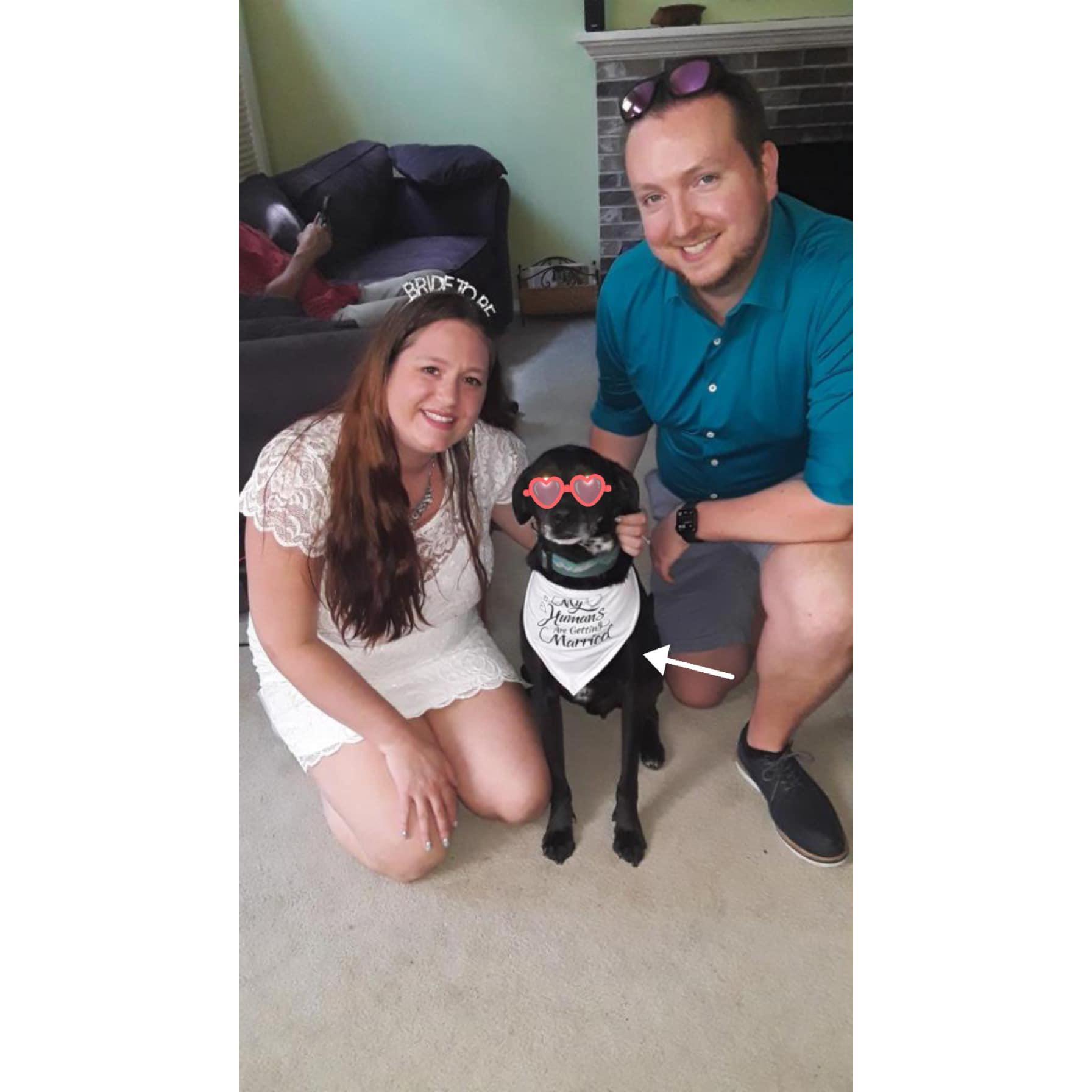 Our engagement party...but Lando's swag says it all.