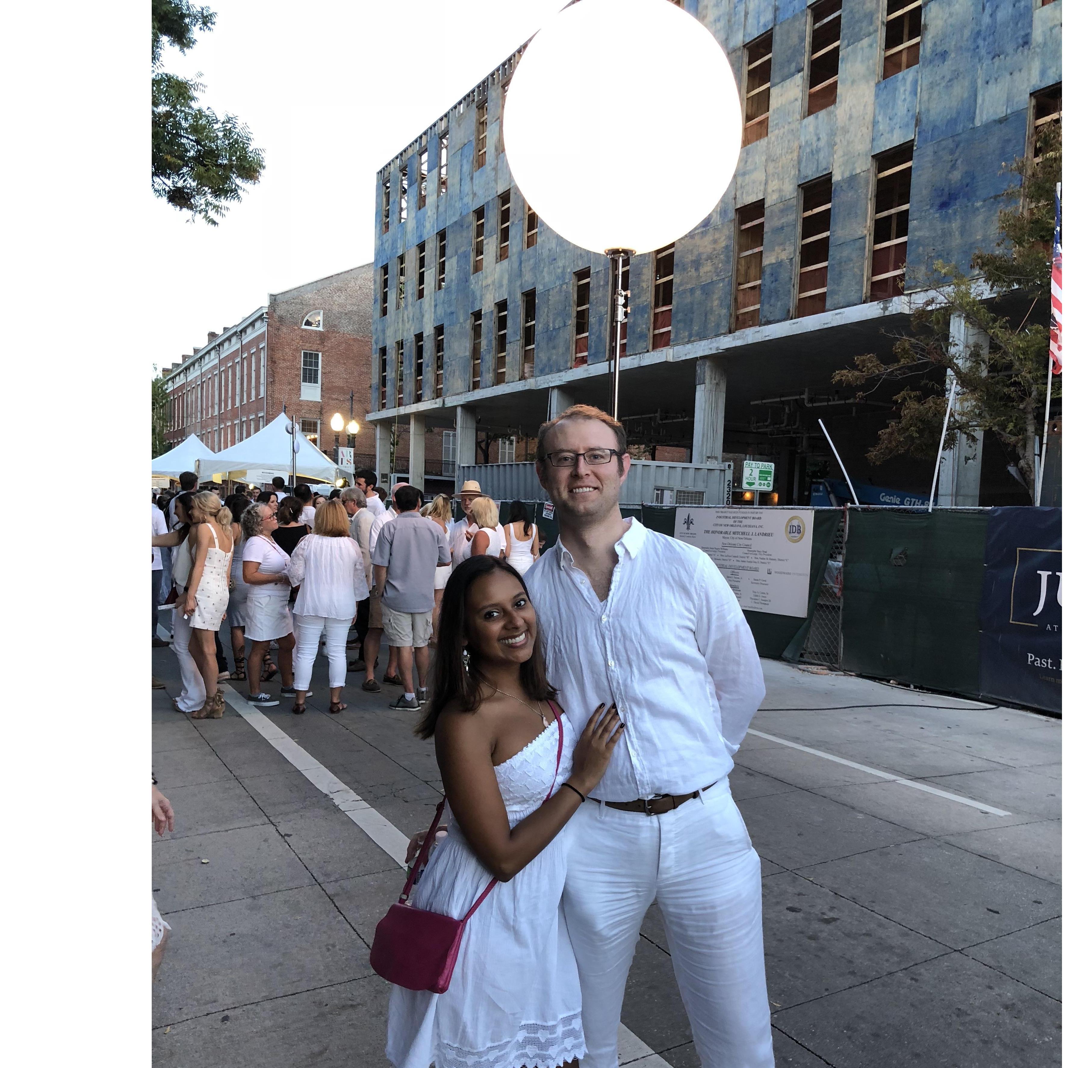 Enjoying White Linen Night in New Orleans