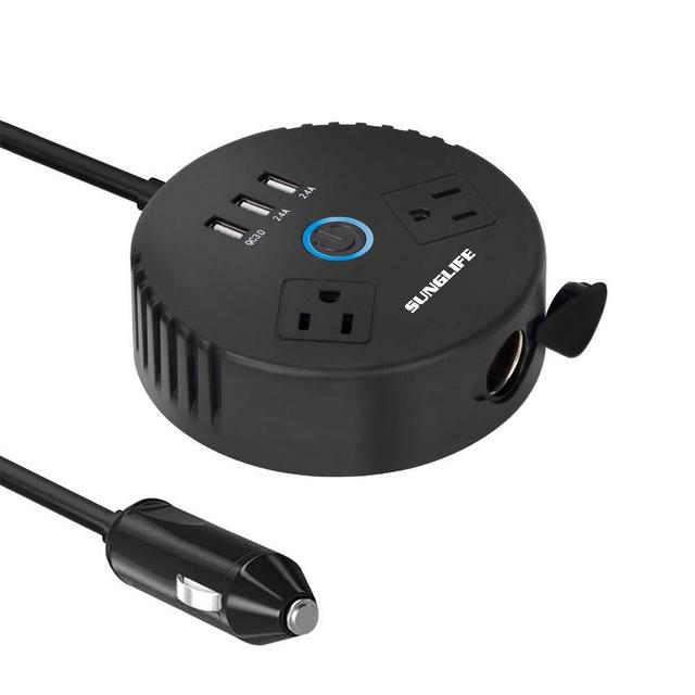 SUNGLIFE 150W Car Power Inverter, DC 12V to 110V AC Converter with 1 Socket Cigarette Lighter Adapter