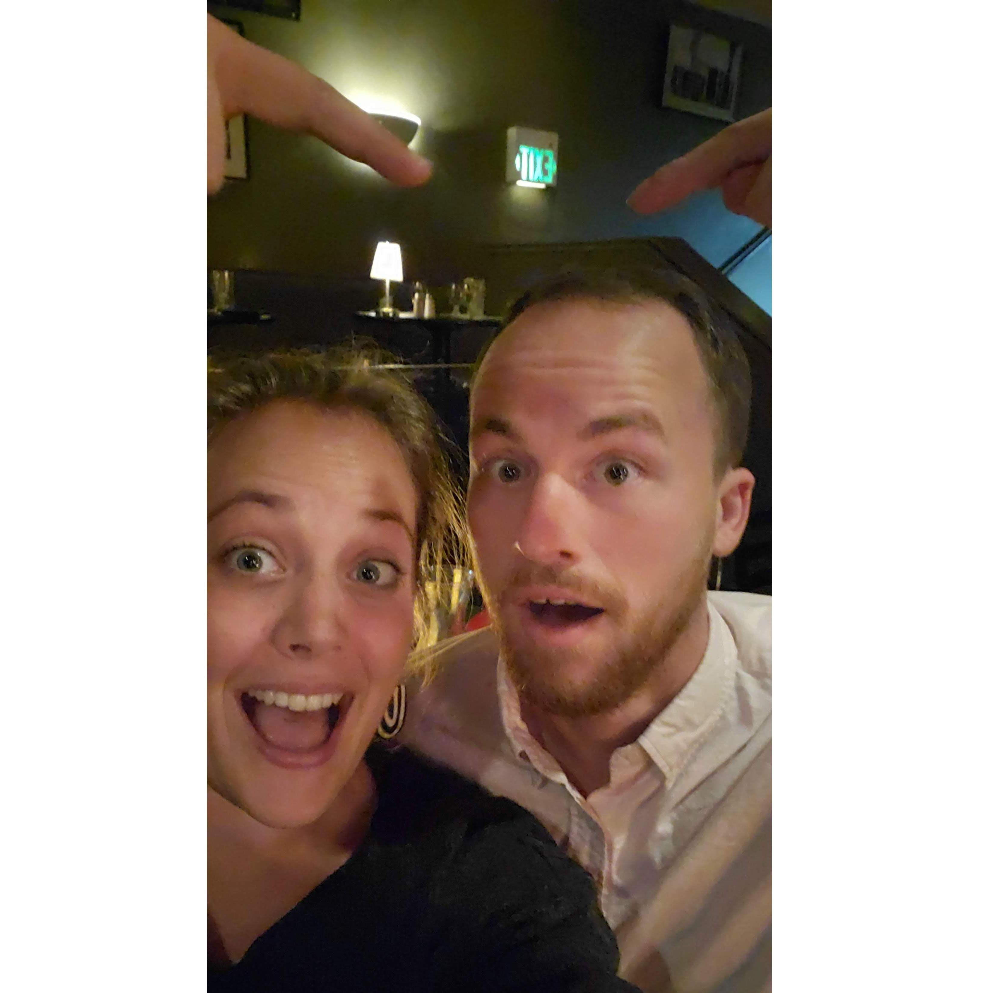 Finding the Jazz Alley booth where we first met on an anniversary date night