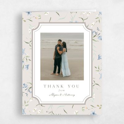 Light Greige, Grey Wedding Thank You - Vasara Photo
