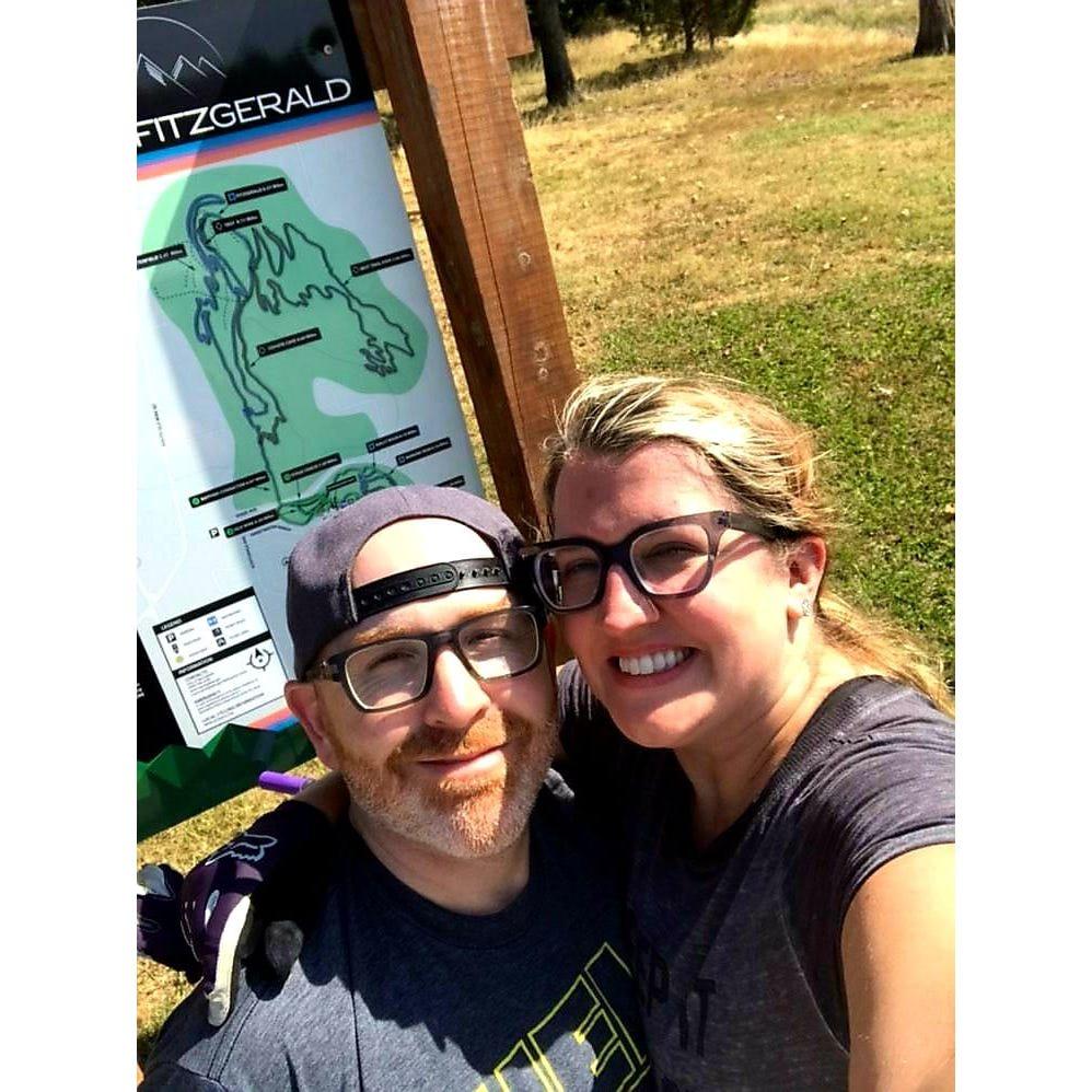 Brent taught Erin a lesson in Mountain Biking!
