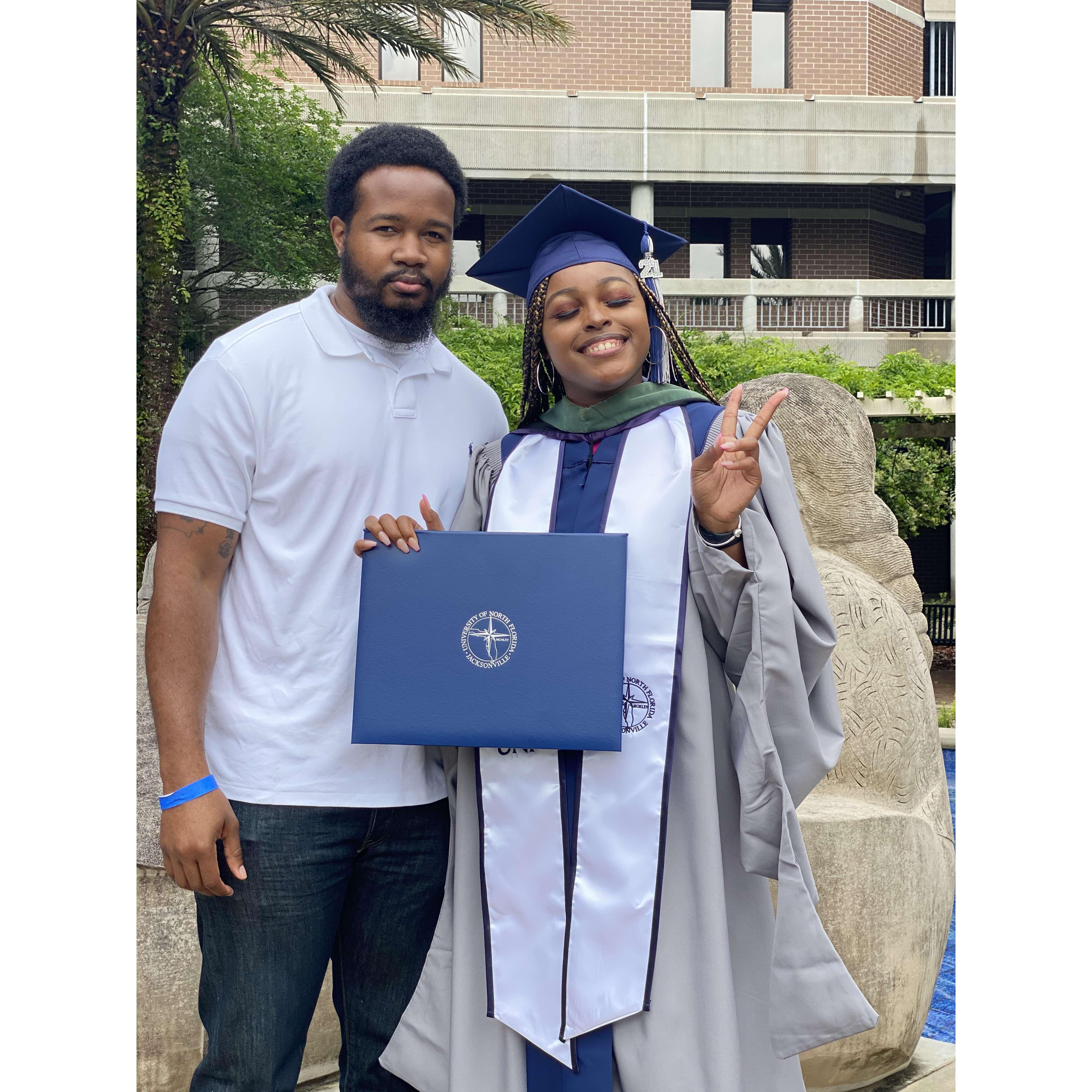 Celebrating NaKia getting her Master's Degree at UNF!