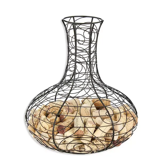 Oenophilia Metal Decanter Cork Collector in Black