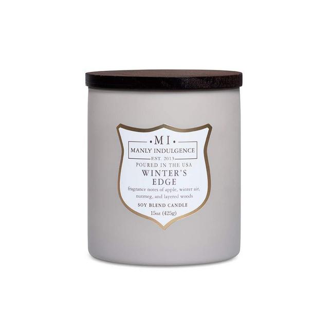 Manly Indulgence Winter's Edge Scented Jar Candle, 15 Oz, White