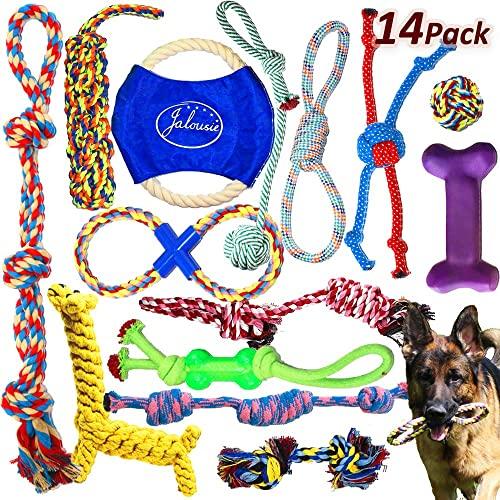 Jalousie Dog Rope Toys Dog Toy Assortment Puppy Chew Dog Rope Toy Nearly Indestructible Rope Toy Assortment for Medium Large Breeds