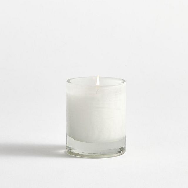 Hammered Glass Scented Candle, White Oak & Bergamot, Small, 3.25"x4" - White