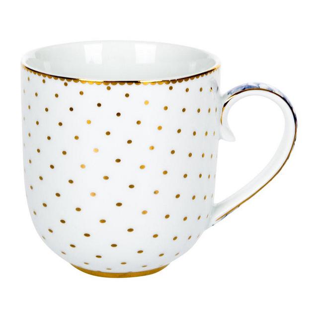 Royal White Dotty Mug