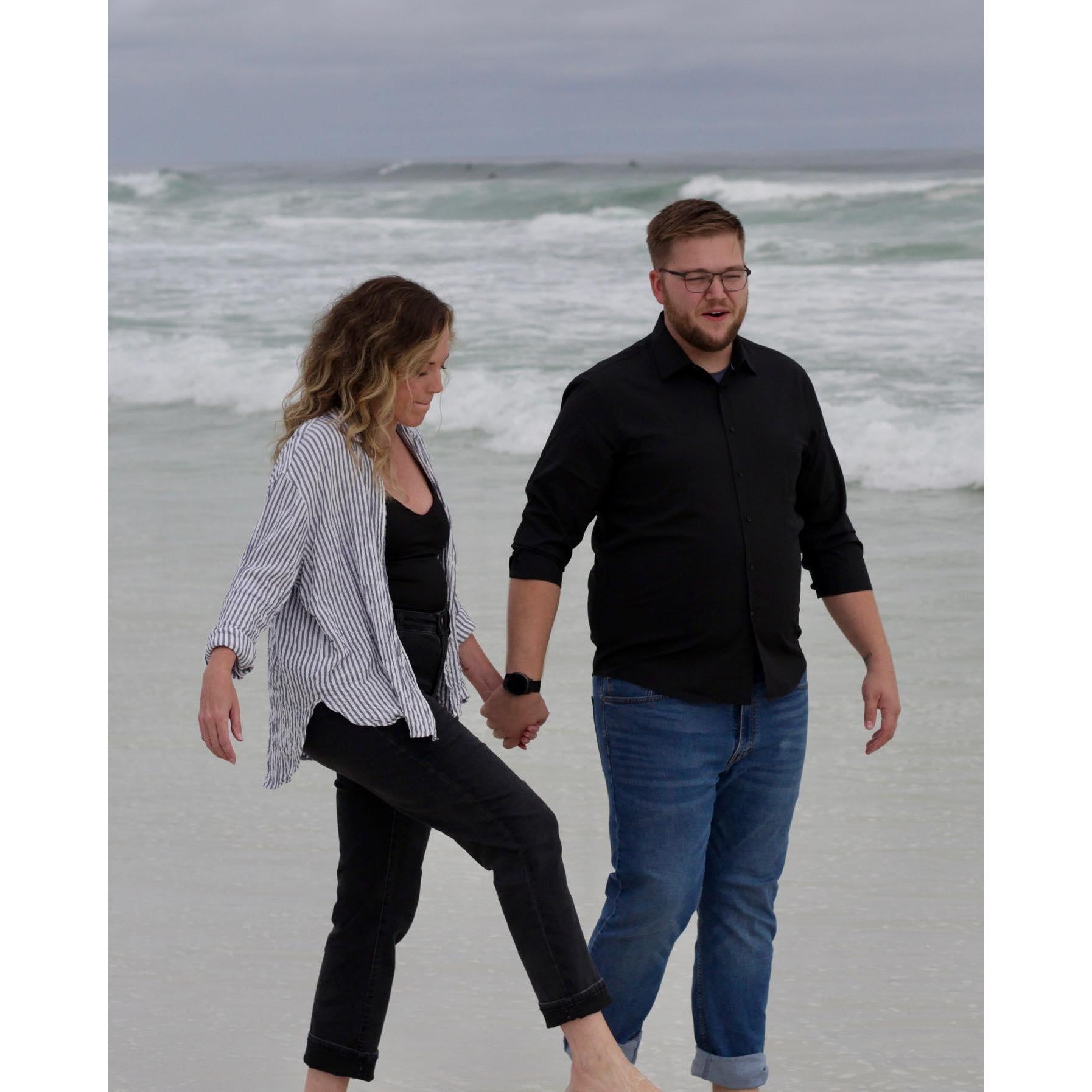 We love walking along the beach!