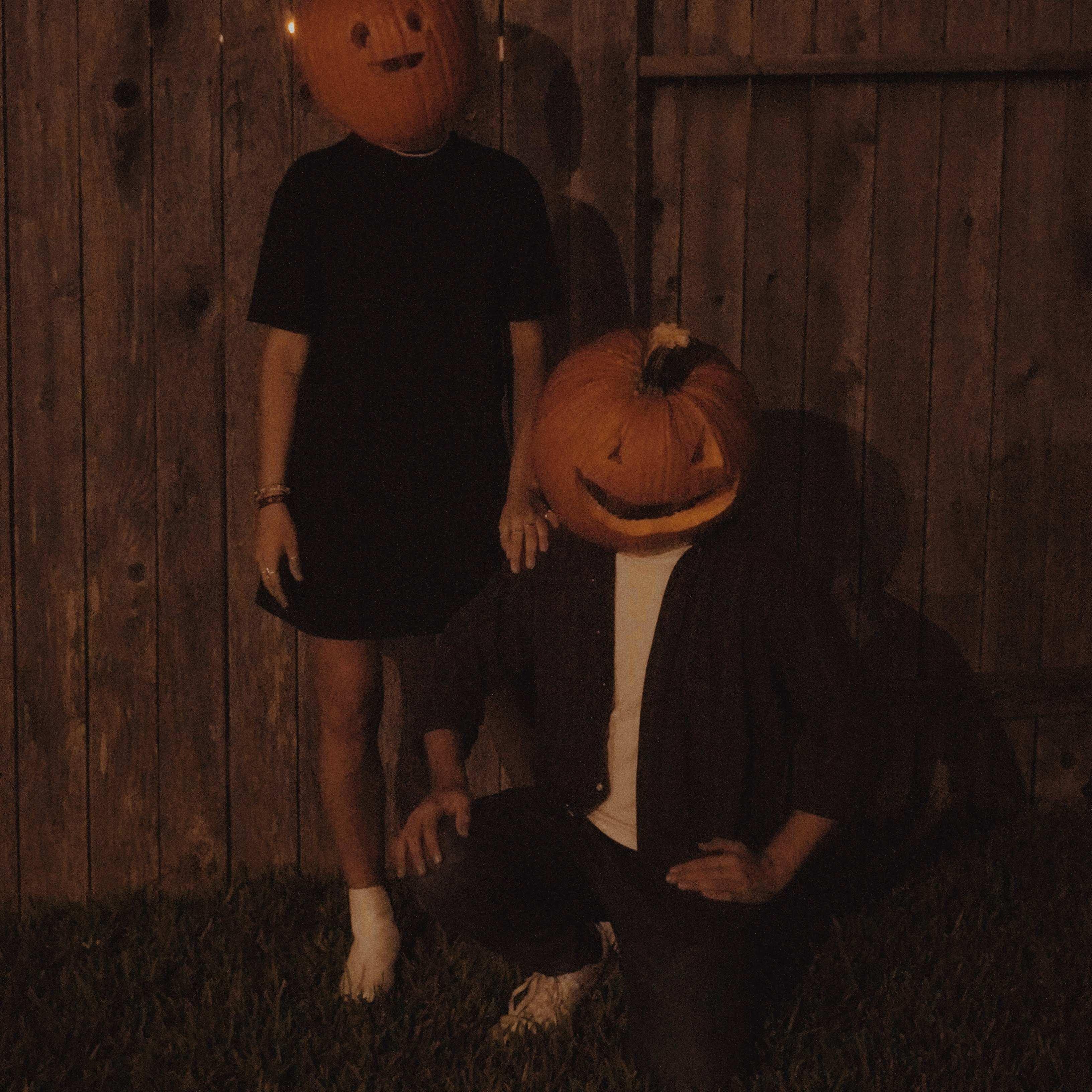 pumpkin head. yes we carved out real pumpkins to do this. never a dull moment!