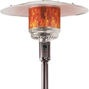 Amazon Basics 46,000 BTU Outdoor Propane Patio Heater with Wheels, Commercial & Residential, Havana Bronze, with Water Tank, 32.1 x 32.1 x 91.3 inches (LxWxH)