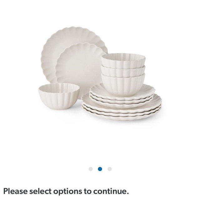 Member's Mark 12-Piece Scallop Dinnerware Set (Choose Color) - Sam's Club