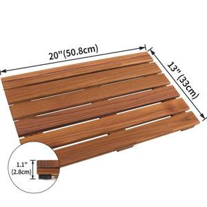 VaeFae Teak Shower Mat, Non-Slip Bath Mat | Size: 20 x 13 in