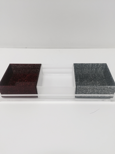 ACRYLIC THREE PART TRAY