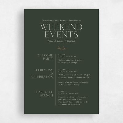 Deep Forest, Green Wedding Invitation - Finch Classic