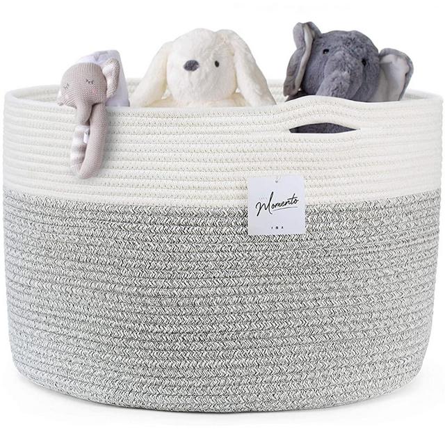 Live Momento Extra Large Toy Basket XXL 20x13, large cotton rope basket, large storage basket, blanket storage basket living room, big rope laundry basket, pillow basket, laundry basket, shoe basket