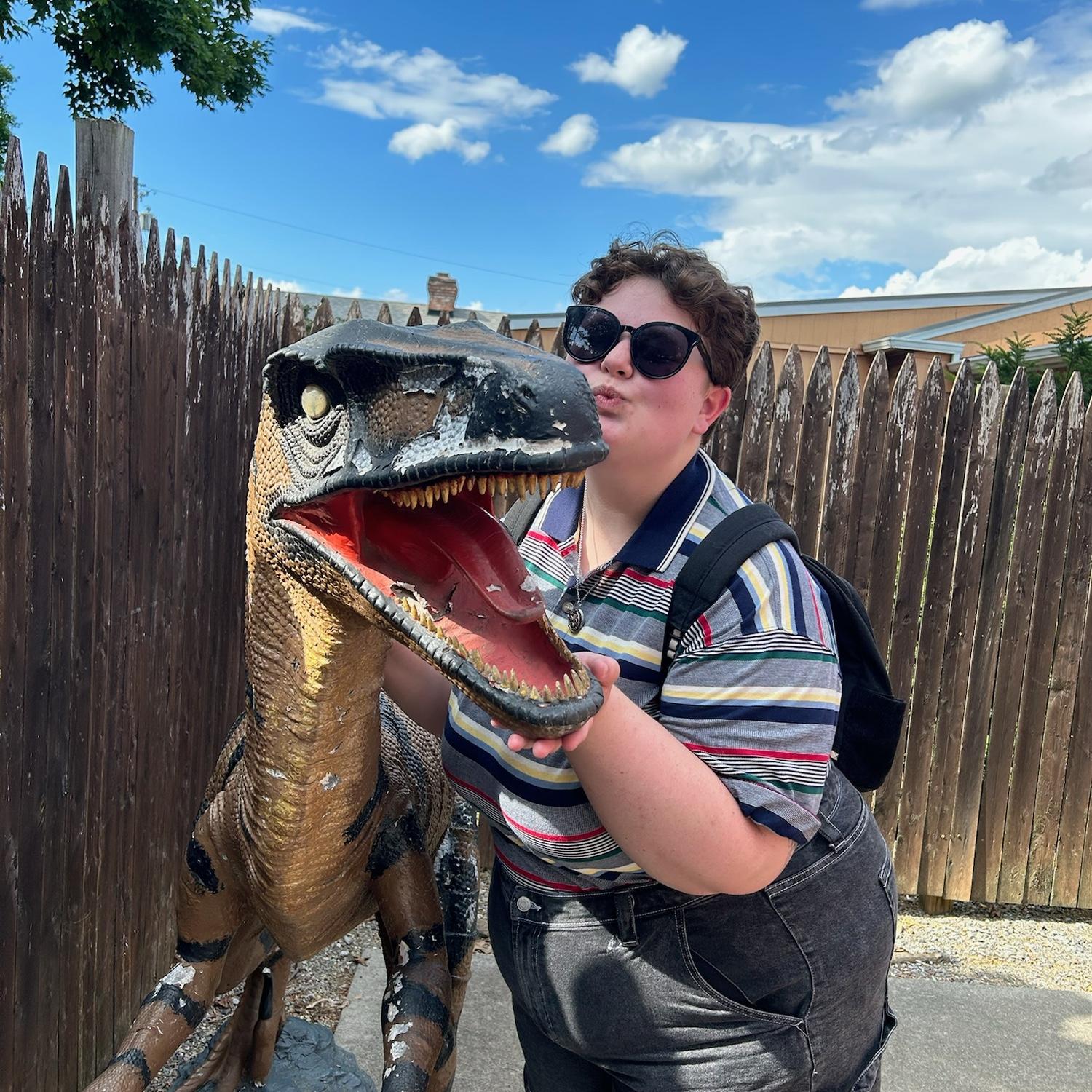 Sawyer took a picture with every single dino at Dinosaur Land (Sawyer's true love)