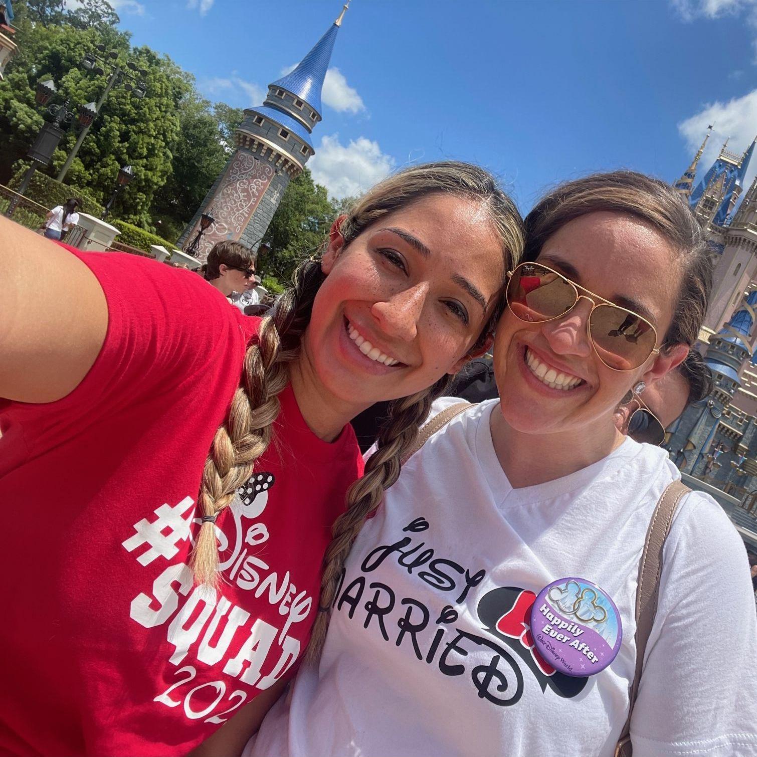 Jackie and her sister in-law and Bridesmaid enjoying a day at the happiest place on earth!