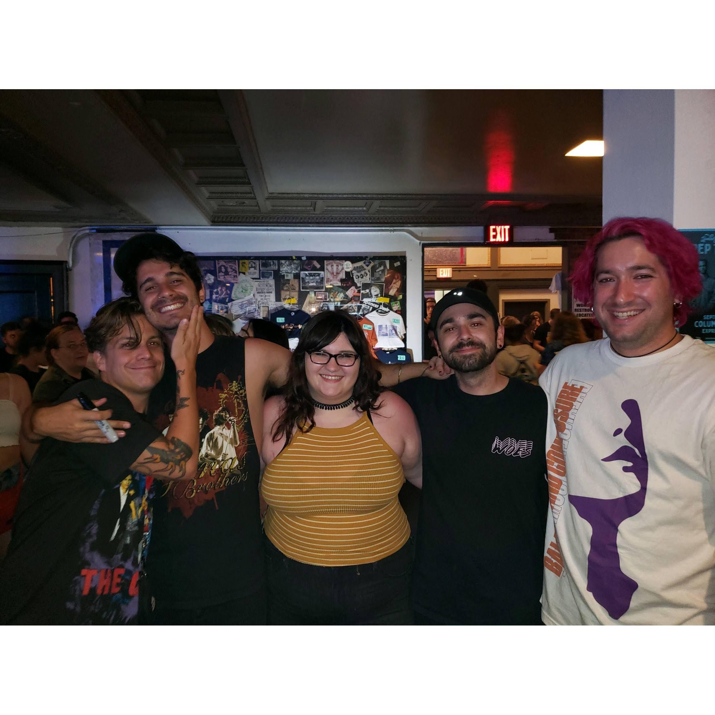 Jacob took Rachel to meet one of her favorite bands for her birthday in 2019.