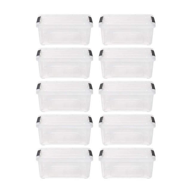12 qt. Stack and Pull Clear Storage Box, Clear, Pack of 10