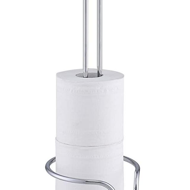 SunnyPoint Heavy Wire Gauge Spare Bathroom Toilet Tissue Paper Roll Holder Storage Stand
