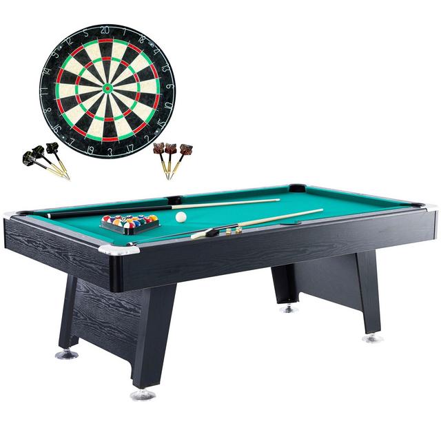 Barrington Billiard 84" Arcade Pool Table with Bonus Dartboard Set, Green