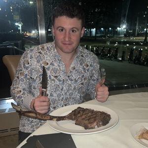 Steak dinner at the top of the Dolomites