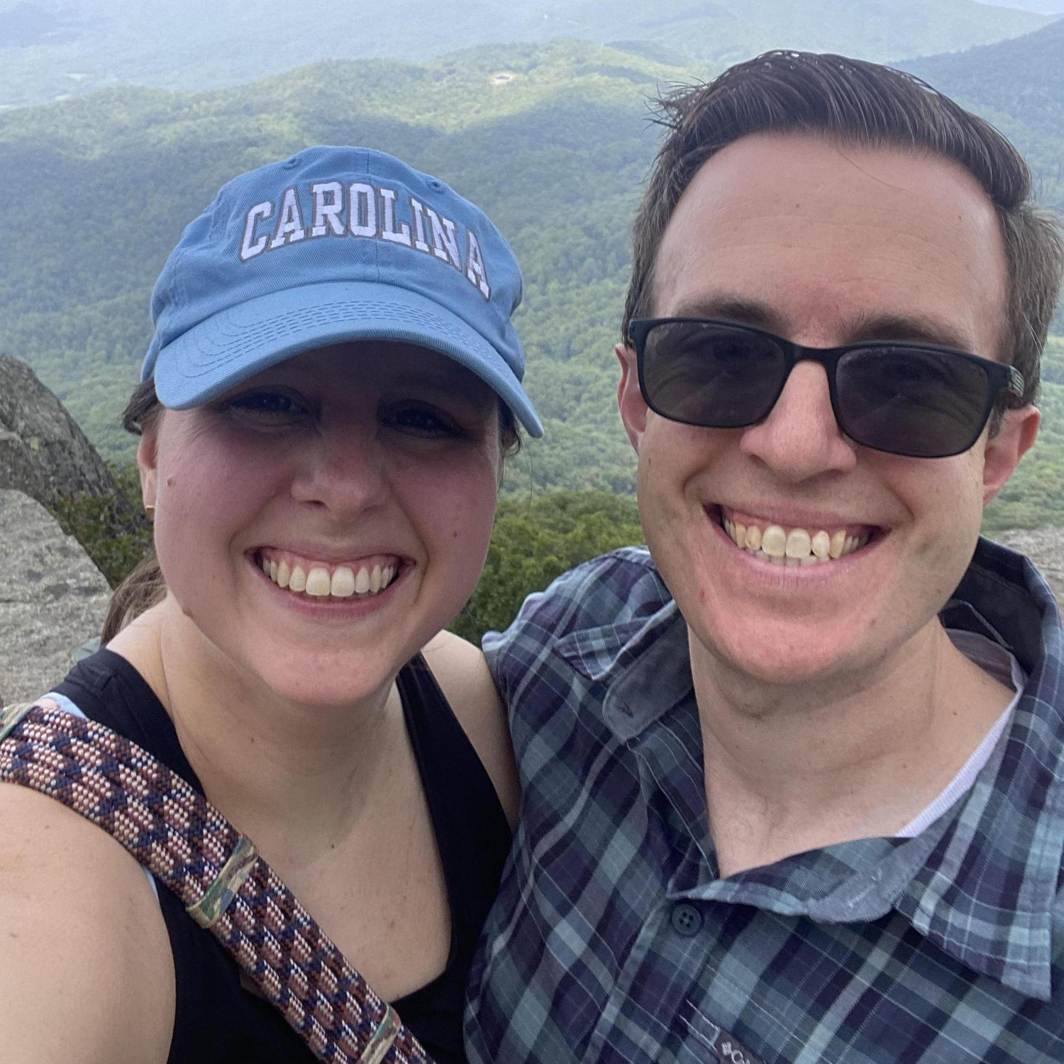 Amy fell several feet off the trail a few minutes after this picture... Rumor has it that is why she nixed the waterfall proposal plan.