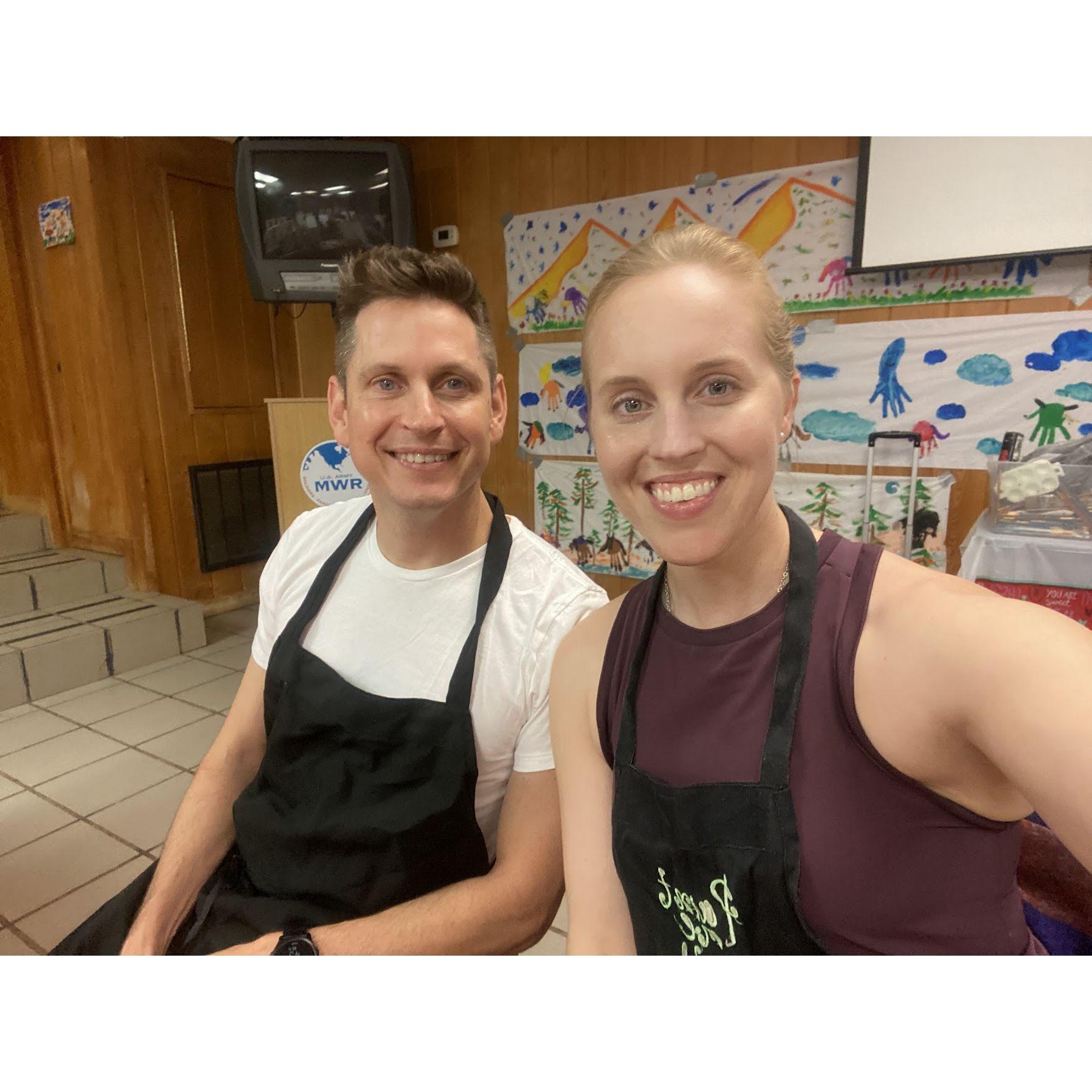 Painting class.  It's always a competition!