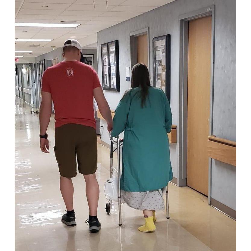 A small glimpse of our future.  This was after my radical hysterectomy on 2/14/19.  Mark really is the greatest husband ever created.