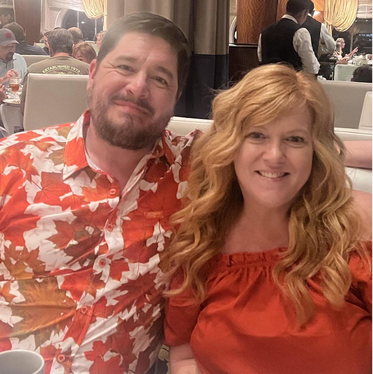 When Diane made Jim match outfits!!! Jim’s first cruise!
