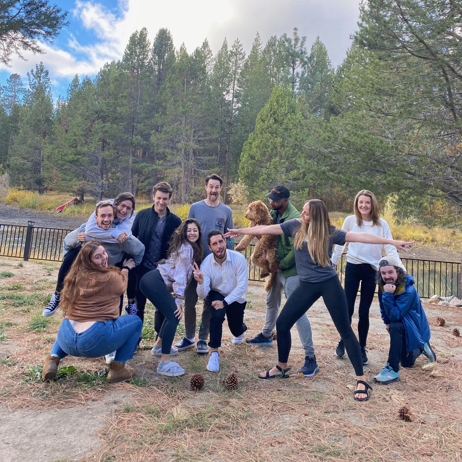 Art weekend - Lake Tahoe - October 2023 - Chelsea, Zach, Alyssa, Noah, Matt, Kai, Paris, Keri, LK and Will