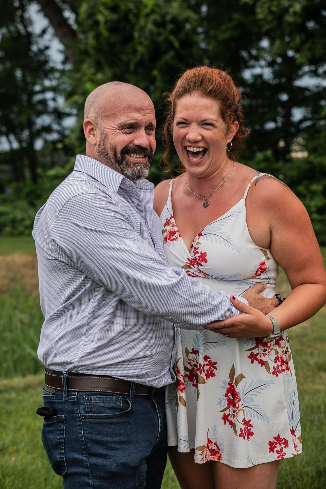 Laughing at Devan & Phil's wedding