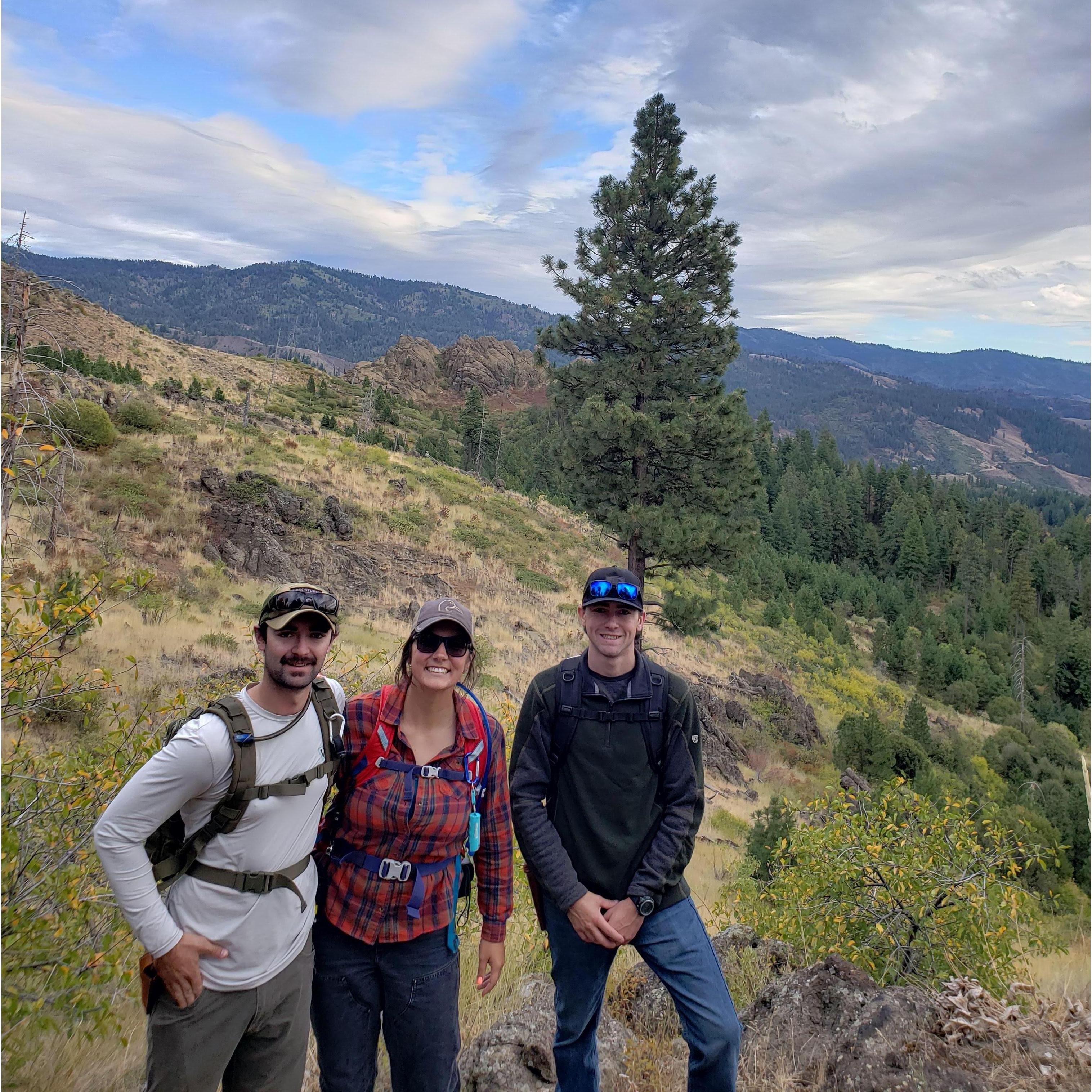 Our "hunting" scouting trip near Horseshoe Bend. The only thing we scouted were epic views and places that mountain lions were probably hiding lol. Nick's brother, Connor is pictured with us.