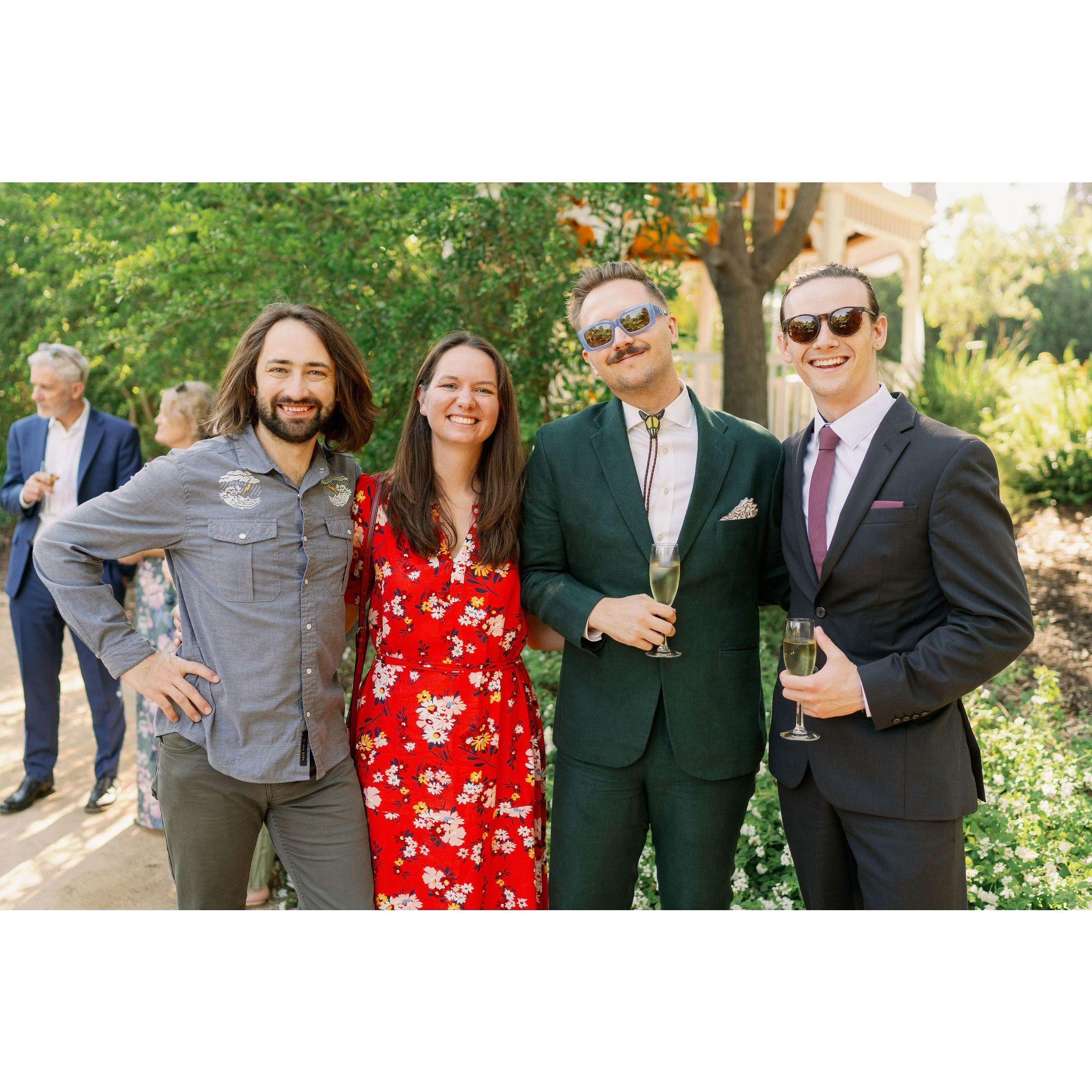 Hanging with Andrew and Zano at Lu and Aaron's wedding reception